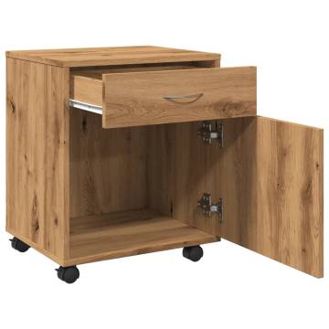 Rolling Cabinet Artisan Oak - Versatile Storage Solution