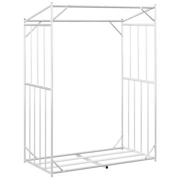 vidaxL Firewood Rack with Rain Cover - Durable Galvanised Steel