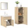  4 Piece Bathroom Furniture Set Sonoma Oak Engineered Wood Colour sonoma oak Size 42 x 39 x 18 cm Number of 1 