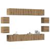  Wall Mounted TV cabinets 8 pcs Artisan Oak Engineered Wood Colour artisan oak Quantity in Package 1 Width 200 cm 