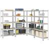  5-Layer Storage Shelves 4 pcs Silver Steel&Engineered Wood Colour silver Size 90 x 40 x 180 cm Quantity in Package 4 Amount 1 