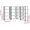 5-Layer Storage Shelves - Silver Steel & Engineered Wood | HipoMarket