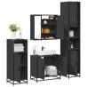  4 Piece Bathroom Furniture Set Black Engineered Wood Colour black Number of 1 