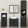 4 Piece Black Engineered Wood Bathroom Furniture Set