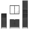 4 Piece Black Engineered Wood Bathroom Furniture Set