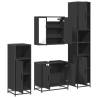 4 Piece Black Engineered Wood Bathroom Furniture Set