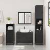 4 Piece Black Engineered Wood Bathroom Furniture Set - Stylish & Durab