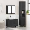 4 Piece Black Engineered Wood Bathroom Furniture Set - Stylish & Durab