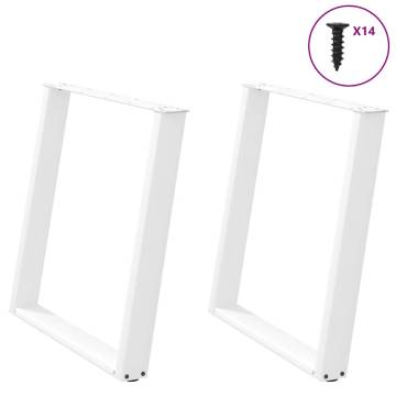 vidXL U-Shaped Dining Table Legs - White Steel 70x(72-73) cm