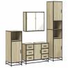 4 Piece Bathroom Furniture Set - Sonoma Oak Engineered Wood