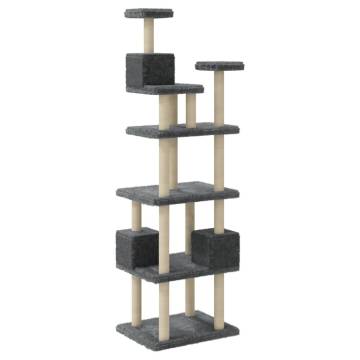 Cat Tree with Sisal Scratching Posts - Dark Grey 188 cm