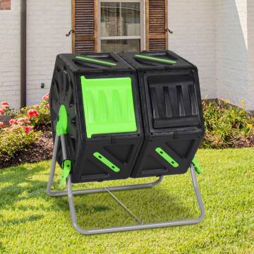 Tumbling Composter Dual Chamber - 140L Polypropylene | Hipo Market