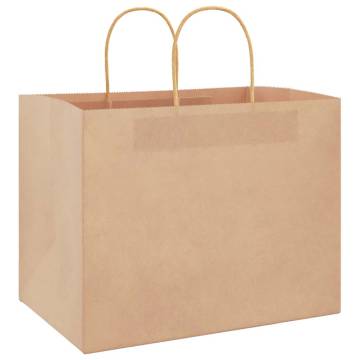 Eco-Friendly Paper Bags with Handles - 250 pcs Brown