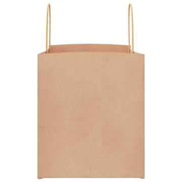 Eco-Friendly Paper Bags with Handles - 250 pcs Brown