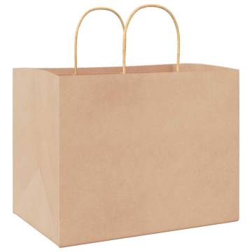 Eco-Friendly Paper Bags with Handles - 250 pcs Brown