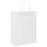 250 White Paper Bags with Handles - Eco-Friendly Packaging