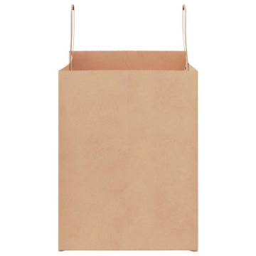 50 Pack Brown Paper Bags with Handles - Eco-Friendly & Durable