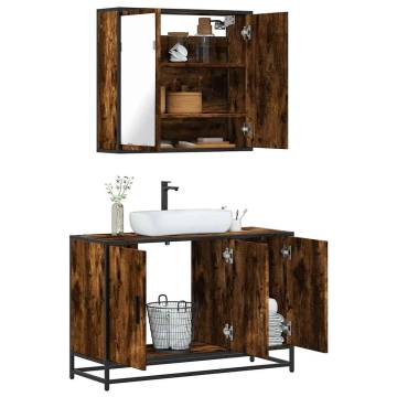 2 Piece Bathroom Furniture Set in Smoked Oak - Stylish & Durable