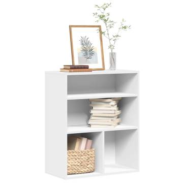 Stylish White Book Cabinet - 60x30x71.5 cm Engineered Wood