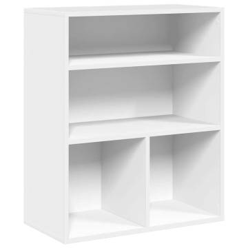 Stylish White Book Cabinet - 60x30x71.5 cm Engineered Wood