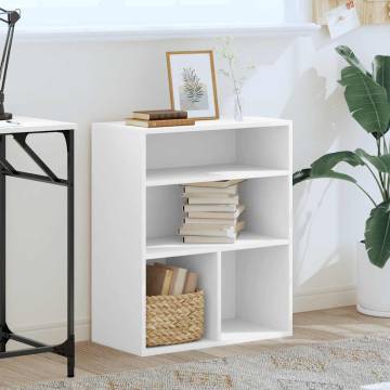 Stylish White Book Cabinet - 60x30x71.5 cm Engineered Wood