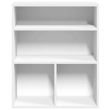 Stylish White Book Cabinet - 60x30x71.5 cm Engineered Wood