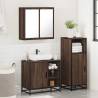 3 Piece Bathroom Furniture Set - Brown Oak Engineered Wood