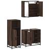 3 Piece Bathroom Furniture Set - Brown Oak Engineered Wood