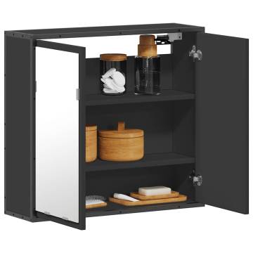 Black Bathroom Mirror Cabinet 65x20x60 cm - Stylish & Durable