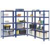  5-Layer Storage Shelves 4 pcs Blue Steel&Engineered Wood Colour blue Size 90 x 40 x 180 cm Quantity in Package 4 Amount 1 