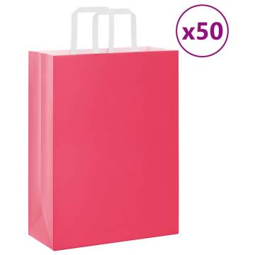 Paper Bags 50 pcs with Handles Pink - Sustainable & Durable