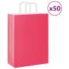  Paper Bags 50 pcs with Handles Pink 26x12x35 cm Colour pink Size 26 x 12 x 35 cm Quantity in Package 50 