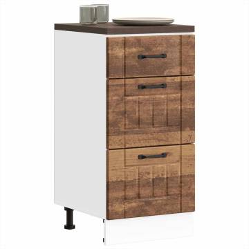 Lucca Old Wood Kitchen Base Cabinet - Durable & Stylish Storage