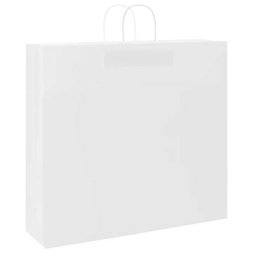 250 White Paper Bags with Handles - Eco-Friendly & Durable