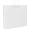 250 White Paper Bags with Handles - Eco-Friendly & Durable