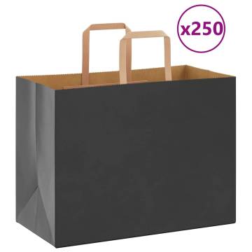 Paper Bags 250 pcs Black with Handles | Eco-Friendly Packaging