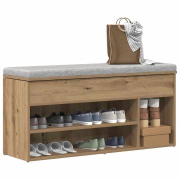 Shoe Bench Artisan Oak - Stylish & Functional Storage Solution