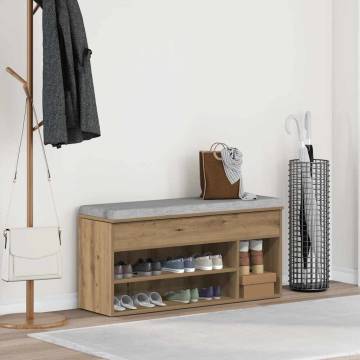 Shoe Bench Artisan Oak - Stylish & Functional Storage Solution