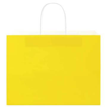 250 Yellow Paper Bags with Handles - Durable & Eco-Friendly