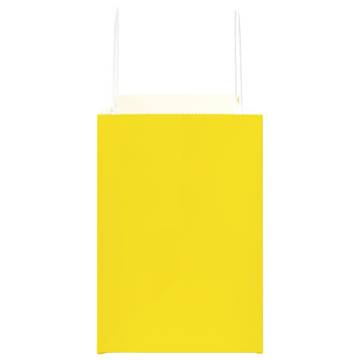 250 Yellow Paper Bags with Handles - Durable & Eco-Friendly