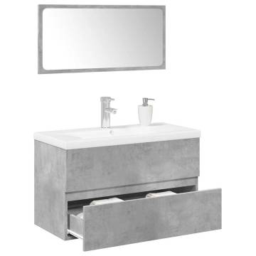 3 Piece Concrete Grey Bathroom Furniture Set – Stylish & Durable