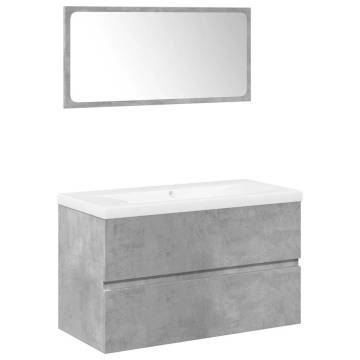 3 Piece Concrete Grey Bathroom Furniture Set – Stylish & Durable