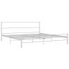 284697 White Metal Bed Frame 180x200 cm Super King | HipoMarket