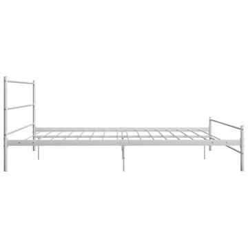 284697 White Metal Bed Frame 180x200 cm Super King | HipoMarket