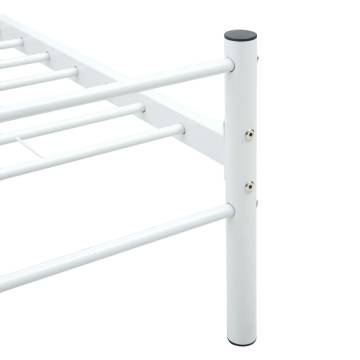 284697 White Metal Bed Frame 180x200 cm Super King | HipoMarket