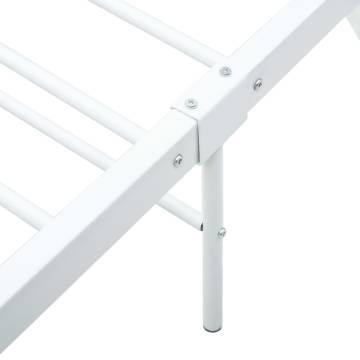 284697 White Metal Bed Frame 180x200 cm Super King | HipoMarket