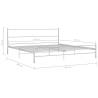 284697 White Metal Bed Frame 180x200 cm Super King | HipoMarket