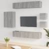  8 Piece TV Cabinet Set Grey Sonoma Engineered Wood Colour grey sonoma Quantity in Package 8 Height 90 cm 