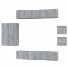 8 Piece Grey Sonoma TV Cabinet Set - Modern & Stylish Design