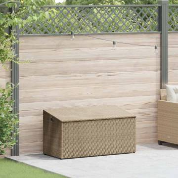 Durable Beige Garden Storage Box | 110x50x58 cm Poly Rattan